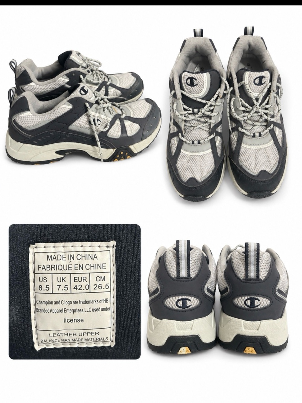 Champion Grey and White Athletic Sneakers